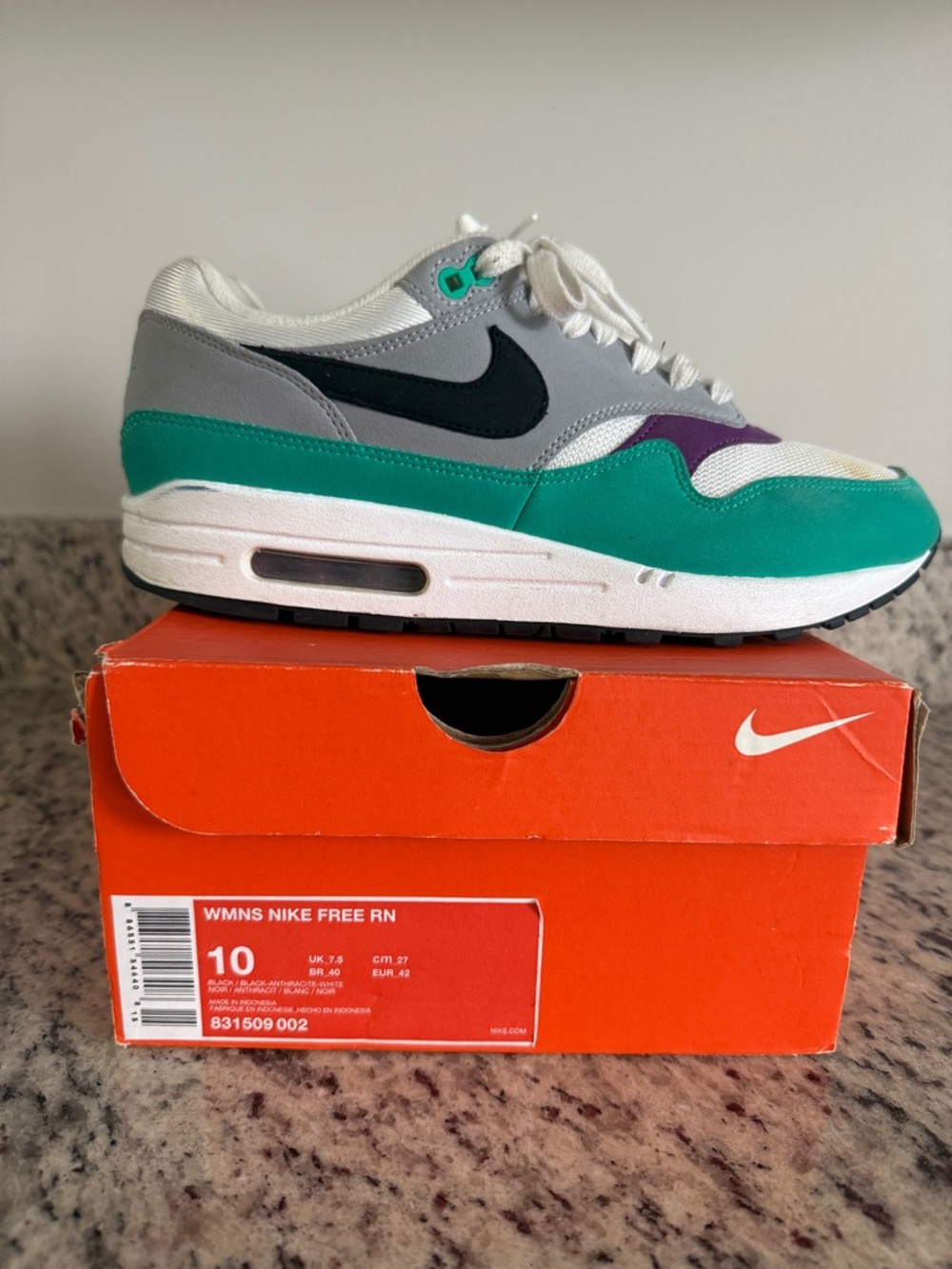 Nike Air Max Low-Top in Teal, Gray, Purple and Black
